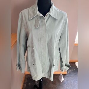New Evan-Picone Heritage green cotton chore barn casual button jacket. 10.